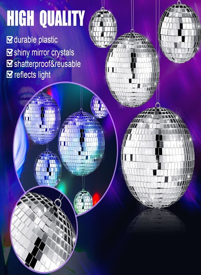 MTLEE 20 Pcs Disco Balls Decoration Mirror Disco Ball Assorted Silver Mini Glass Different Sizes Reflective with Rope for 70s Wedding Dance Music(6, 4, 3. 2, 2 Inch) - Image 3